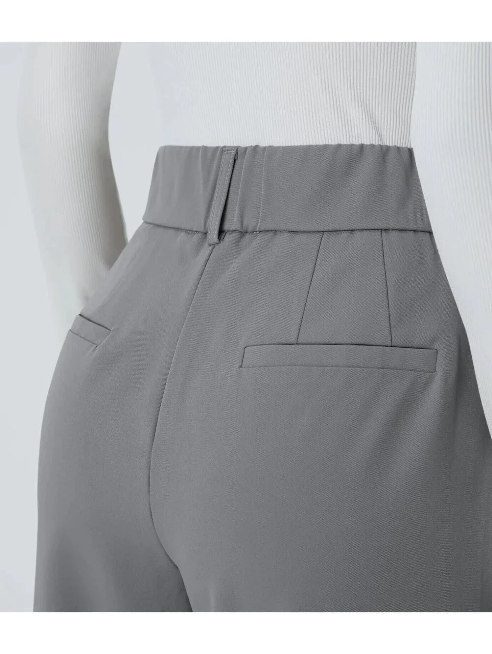 Halara Flex High Waisted Pocket Solid Work Tapered Pants Gray Size Medium